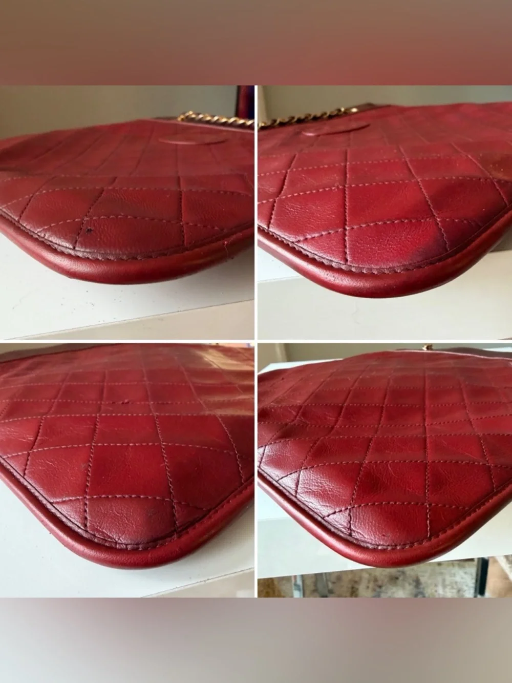 Chanel Vintage Two-Tone Lambskin Tote | Gold Hardware - Burgundy